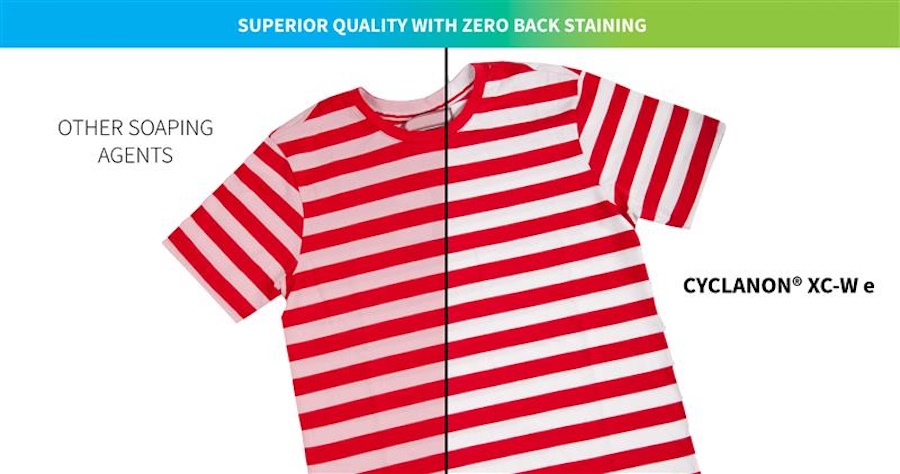 The unique trio-polymer chemistry of CYCLANON® XC-W e enables high-performance cellulosic reactive dyeing under challenging high-electrolyte and hard water conditions © 2025 Archroma