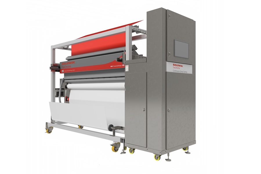 The new BW Converting Baldwin TexChroma digital spray dyeing system. © 2025 BW Converting