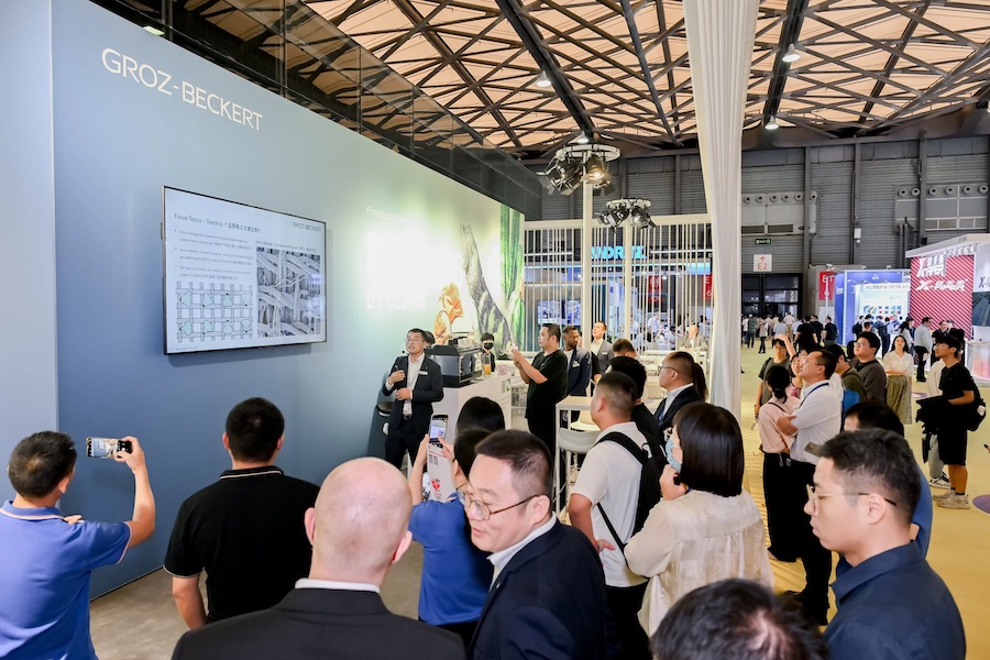 Visitors showed great interest in solutions from Groz-Beckert © 2025 Messe Frankfurt
