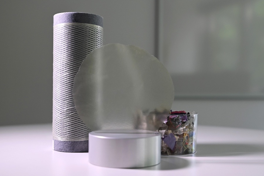 Fibers and films made from recycled polypropylene from packaging waste © Fraunhofer IVV<br />
<br />
<br />
