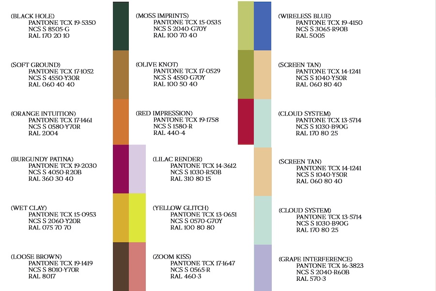 Colour palette Heimtextil Trends 26/27 Photo: © 2025  Alcova for Heimtextil