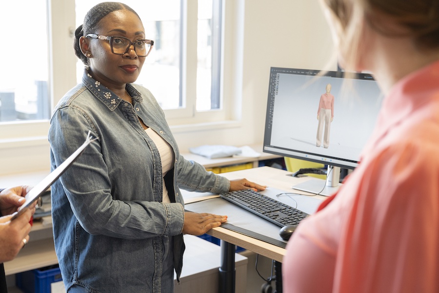 Hohenstein’s Apparel Fit Solutions team combines years of fit and pattern expertise with cutting-edge 3D technology to support clients individually. © Hohenstein