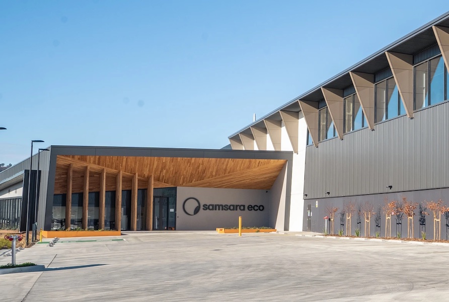 Exterior photography of Samsara Eco's first plant in Jerrabomberra, Australia. © 2025 Samsara Eco