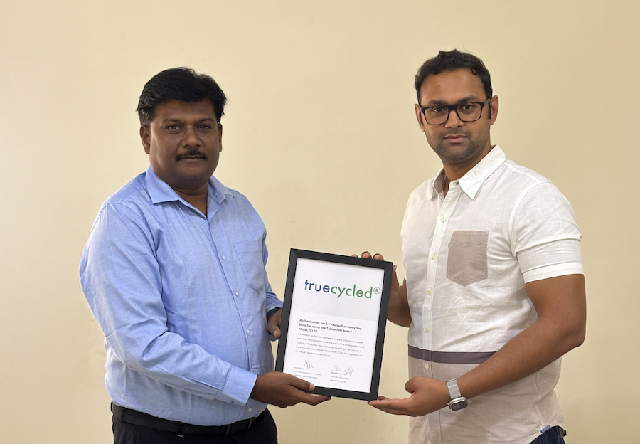 Sri Velayudhaswamy Spinning Mills (based in Dindigul): This customer produces 14 tons of recycled yarn (Ne 20 to Ne 40) per day from a blend of recycled cotton and polyester, using more than 50 percent pre-consumer waste © 2025 Trützschler